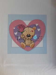 Panel -  méďa v srdci 55x70cm