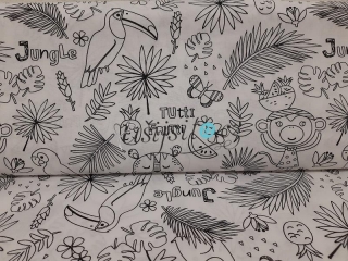 Bavlněné plátno k vybarvení Jungle