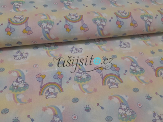Bavlna Hello Kitty a jednorožci